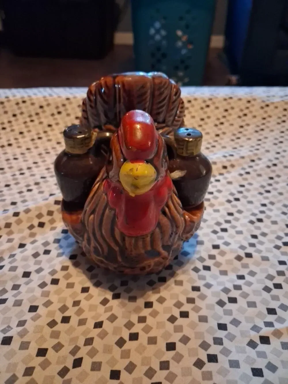 Chicken Napkin Holder With Places For Salt & Pepper Shakers